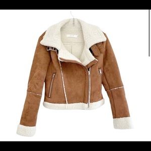 Astr Jackets & Coats | Astr Quincy Faux Suede Moto Jacket Camel M|